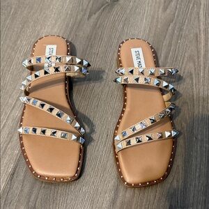 Steve Madden Brown Sandals with Silver Studs